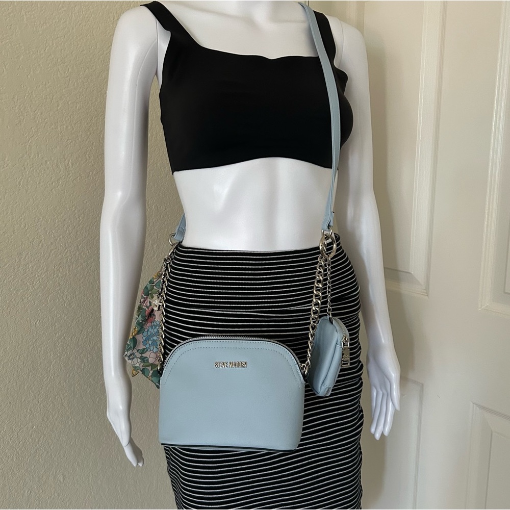 Steve Madden crossbody/ Over the shoulder bag earbud case scarf